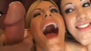Wytrysk na twarz Courtney Simpson i Chloe Mor