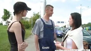 Publiczne porno z seksowną Czeszką